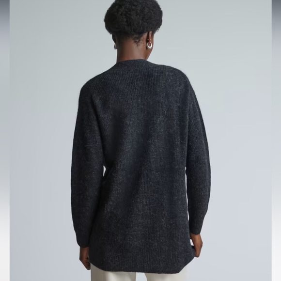 Everlane the oversized alpaca cardigan heathered black size SM new without tags - Picture 4 of 4